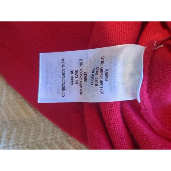 Jaclyn Smith Woman's SM V Neck Sweater Top Rouched Detail Long Sleeve Red - Picture 6 of 9